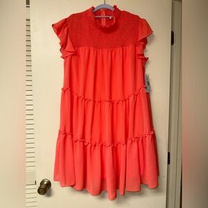 Charming Tangerine - Ruffle Dress